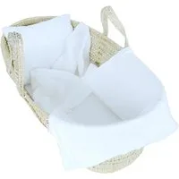 Babydecke BabyLux Musselin Decke 75x100cm +Kissen für Kinderwagen Wiege Babybett, BabyLux, KM6 - Weiß
