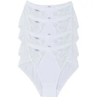 sloggi Midislip Chic (4er Pack) elastische Spitzeneinsätze, weiche Nähte, Baumwoll-Mix, feminin