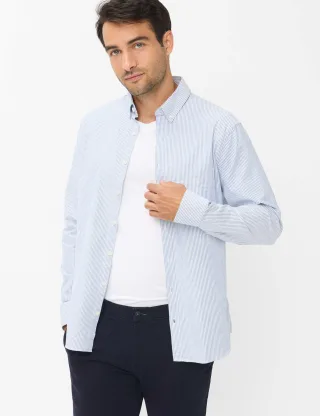 Brax Herren Hemd Style DANIEL steel blue, Blau, Gr. S
