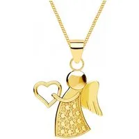 Goldene Hufeisen Kette mit Anhänger Filigrane Engel-Kette aus vergoldetem Echtsilber – ein Schutz­talisman, 925 Sterling Silber (hypoallergen)
