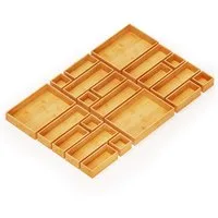 SpaceAid Aufbewahrungsbox Bambus-Schubladenorganizer-Aufbewahrungsboxen-Set (für Küche, Badezimmer, Schreibtisch und Make-up-Organisation, 21 St)