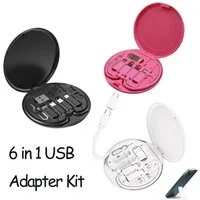 Bundviel 6in1 USB-Adapter-Set:USB-C/USB-A/Micro USB+Sim-Nadel+Lade-Datenkabel Adapter zu USB C, USB A