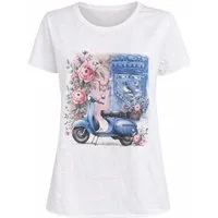 ITALY VIBES Kurzarmshirt - T-Shirt - Shirt kurzarm Damen - stylisches Frontprint - ITALY VIBES ONE SIZE / passend für Größe S - L