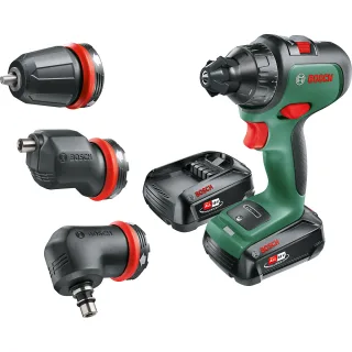 Bosch Akku-Zweigang-Bohrschrauber AdvancedDrill 18: 2x Akku, Winkel-, Exzenteraufsatz - 06039B5008