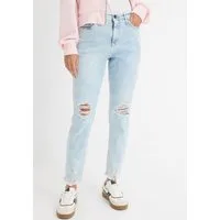 bonprix Mom-Jeans modischer Schnitt, Regular Fit, ausgefranster Saum