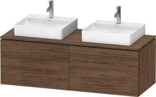 Duravit L-Cube Konsolenwaschtischunterbau wandhängend Nussbaum dunkel Matt 1420x550x482 mm - LC4872B LC4872B21210000