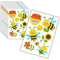 Partystrolche Kindertattoo 8 x Bienen Tattoos, Mitgebsel für Kindergeburtstag, made in Germany, Mitgebsel für Bienen Party