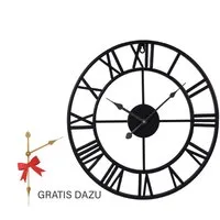 Samilito Wanduhr im Vintage-Stil Rund mit Robuster 2cm dicker Rahmen,römische Ziffern (Leises Quarzwerk, kein tickendes Geräusch dicker Rahmen)
