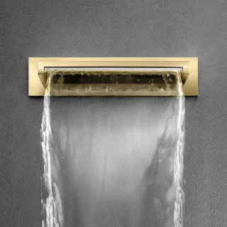 Herzbach LIVING SPA Schwall-Wandauslauf XL Aufputz PVD Gold, 30.697000.1.03 30.697000.1.03