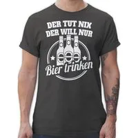 Shirtracer T-Shirt Der tut nix der will nur Bier trinken Sprüche Statement mit Spruch