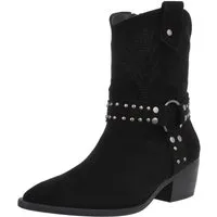 Ital-Design Damen Cowboyboots Western Westernstiefelette (88577394) Blockabsatz Stiefeletten in Schwarz