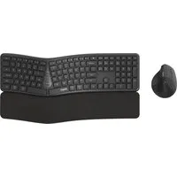 Rapoo 8810ME - DE Dark Grey Wireless Combo, Ergonomisches, Curved Tastatur- und Maus-Set, Flexibel & komfortabel für Büro & Zuhause