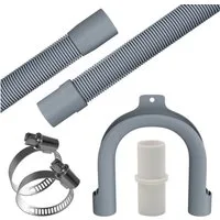VIOKS Ablaufschlauch Set Abwasserschlauch Ø19/22, mit Verbindungsstück 2 Schellen Haltebogen für Waschmaschine