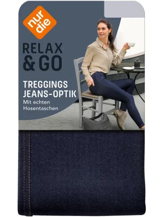 NUR DIE Damen Jeggings - Relax & Go - Jeans-Optik Treggings