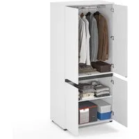 KOMTO Garderobenschrank CUBE 60-90 cm Mit Fächern Schubladen Kleiderschrank Schrank Mehrzweckschrank mit Türig & Schubladen Garderobenschrank Flur 192 cm