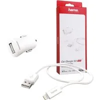 Hama KFZ Schnell-Ladekabel Lightning 2,4A 12W Smartphone-Ladegerät (MFI lizenziert USB Lade-Adapter Auto Ladegerät Schnellladung)