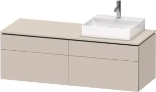 Duravit L-Cube Konsolenwaschtischunterbau wandhängend Taupe Supermatt 1420x550x482 mm - LC4870R83830 LC4870R83830000