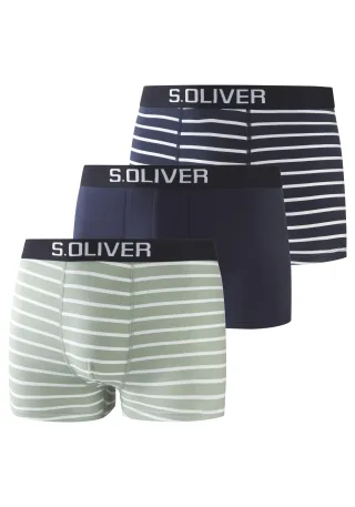 s.Oliver LM s.O Boxer Streifen 3x blau - Gr. - L