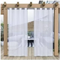 Sunicol Outdoorvorhang Outdoor Vorhang mit Ösen, Transparent, Sonnenschutz (1 St), Sichtschutz für Aussen Balkon Terrasse Rasen