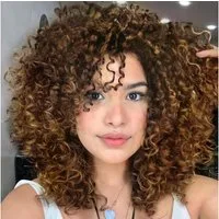 LuxusKollektion Kunsthaarperücke Perücke Afro Kinky Lockig Damen Wellig Synthetisch Ombre braun blond
