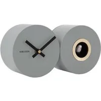 Karlsson Uhr Wanduhr Duo Cuckoo Matt Mouse Grey
