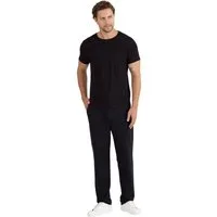 COMEOR Pyjama COMEOR Herren Pyjama Set 2-teilig – Kurzarm T-Shirt & lange Hose mit elastischem Bund, 2-teiliges Set, mit Seitentaschen