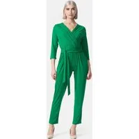 Rayshyne Overall PM-35 (Business Jumpsuit Wickeloptik mit Bindegürtel 3/4 Ärmel Einheitsgröße)
