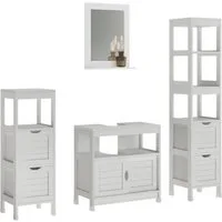 Vicco Badmöbel-Set Vilda, Weiß, 4 Teile, (4-St., 4er Set)