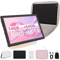 Happybe 10 Zoll Octa Core 14+64 GB ROM Lautsprecher-Dock HD Display WiFi6 Tablet (10", 64 GB, Android, WiFi6, BT 5.0)