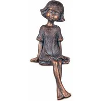 Kaufhaus le petit Kantenhocker Deko Mädchen Kantenhocker Kantensitzer Frau Figur Skulptur Objekt, Dekofigur Dekoskulptur Dekoobjekt aus Magnesia