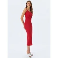 Koton Badekleid Midi Länge Mit Metall-Accessoires One-Shoulder-Kleid