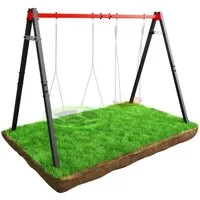 K-SPORT Doppelschaukel Kinderschaukel für Storchennest & Schaukel, (Gestell für den Garten bis 150 kg belastbar, stabile & sichere Outdoor Schaukelgerüst inkl. Kunststoffkappen), Made in EU!