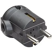 Bachmann Schutzkontaktstecker Stromadapter, 0 cm, schwarz bruchfest, montierbar, IP 20, Winkel, 911.175