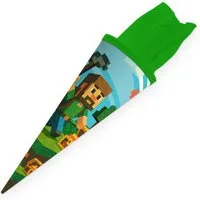 itenga Schultüte itenga Geschwister Schultüte 35cm Motiv Blockgame PIXEL
