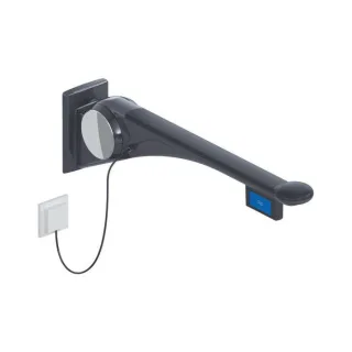 Hewi 802 LifeSystem Stützklappgriff 802.50.44160DR 700 mm, anthrazit hochglanz/anthrazit matt, Spülauslösung links