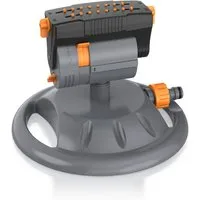 Brandson Viereckregner Garten Sprinkler, Rasensprenger rotierend, Oszillationsregner 150 m², für Flächen bis 150 m², (1-St., mit Schnellkupplungsadapter), 16 Düsen, Oszillation 30°–150°, Sprühmuster parallel bis gefächert