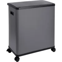 SVITA Mülltrennsystem SR2X30, Sensormülleimer, 2 Innenfächer, 60L, pulverbeschichteter Stahl, Grau