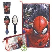Spiderman Kulturbeutel - Kinder Kulturtasche Waschtasche Kosmetiktasche Reiseaccessoire (3-tlg)