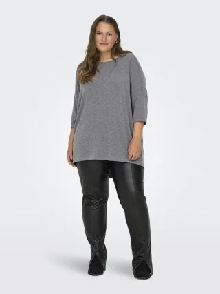 ONLY CARMAKOMA - CARLAMOUR 3/4 TOP JRS NOOS Dark Grey Melange - Gr. - 42/44