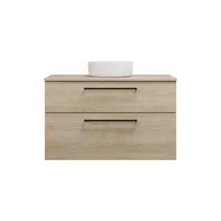 Burgbad Keramik Waschtisch-Set Eqio Eiche Dekor Cashmere/Alpinweiss, SGUM100F3180C0001 SGUM100F3180C0001