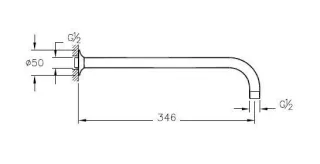 VitrA Universal Wandarm für Duschkopf mit 90 Grad Bogen Länge 35 cm Schwarz Hochglanz,A4565239 A4565239