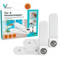 Vlippy Fensterstopper & Türstopper, 2 Stück, Verhindert das Zuschlagen von Fenstern & Türen, (2-tlg)