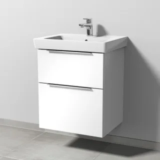 Sanipa 3way Waschtischunterbau zu Villeroy & Boch Subway 2.0 Waschtisch mit 2 Auszügen, Weiß-Glanz UF61178