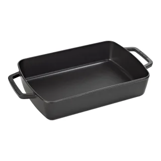 Staub Specialities Ofenform 30 x 20 cm, rechteckig, Schwarz, Gusseisen