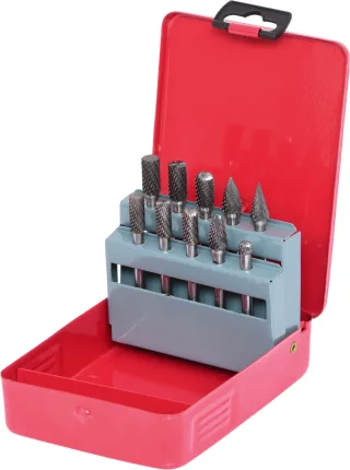 KS Tools HM Frässtift-Satz, Stahlblechkassette, 10-tlg - 515.3210