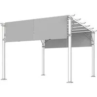 Outsunny Pavillon-Ersatzdach Ersatzdach für Pergola 488 x 122 cm mit UV-Schutz, Ersatz-Dachplane, 180 g/m², 122.0 x 122.0 cm (Ersatz-Dachplane, Sonnensegel), für 3 x 3 m Pavillon, Hellgrau