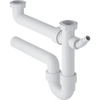 Geberit Spültisch-Ablauf G1 1/2x50 mm weiß in PP Objektmodell für zwei Becken 152715111