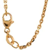 HOPLO Goldkette Ankerkette diamantiert Länge 38cm - Breite 1,7mm - 750-18 Karat Gold, Made in Germany