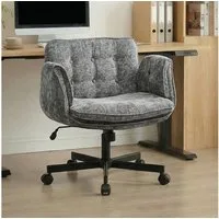 Leawin Drehstuhl Ergonomischer Drehstuhl aus Chenille mit breitem Sitz