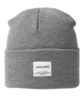 JACK&JONES - JACLONG KNIT BEANIE SN Grey Melange - Gr. - ONE SIZE